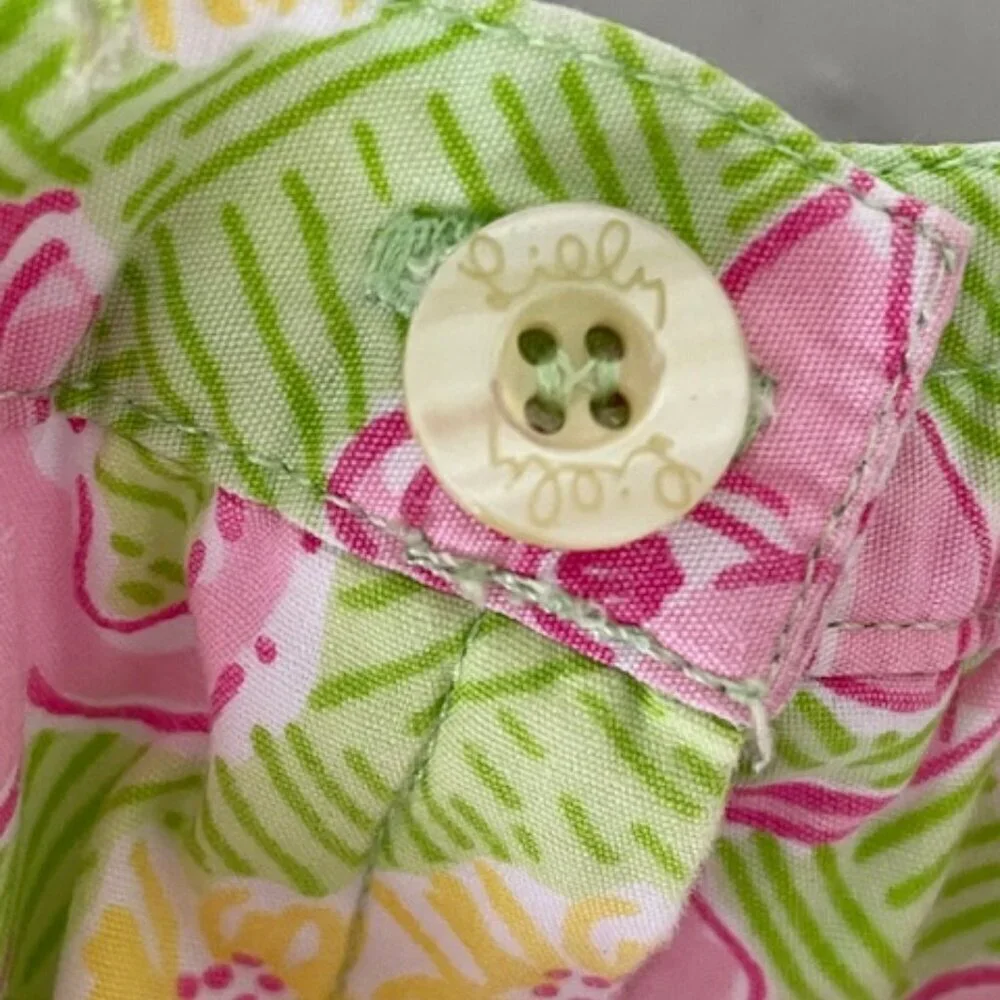 LILLY PULITZER Lion Cub Loungin' Lions  Pink Green Elastic Waist Pants G…